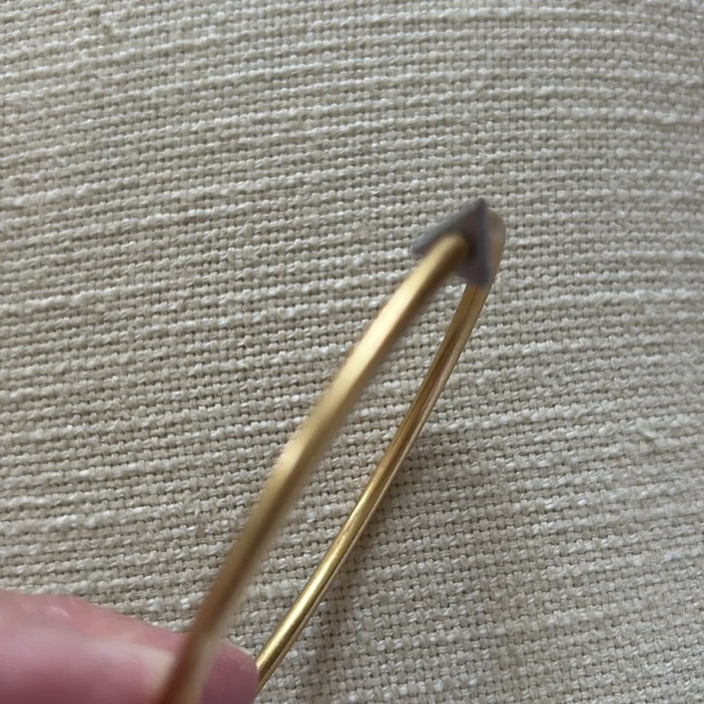 Pair of Gold tone Bangle Bracelets great stacked w/ additional bracelets